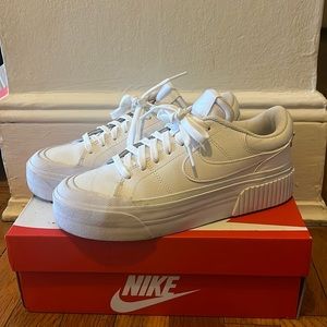 Nike platform white sneakers